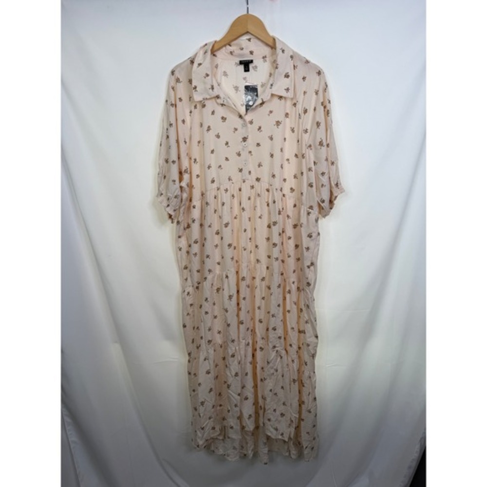Torrid Maxi Wash Challis Hi Low Tiered Shirtdress 1X 14-16 Ditsy Floral NWT - Picture 5 of 9